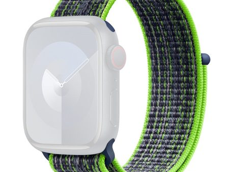 KALEBOL Apple Watch Series 49mm - 45mm - 44mm - 42mm Universal Nylon Watch Band - Bright Green+Blue Fashion