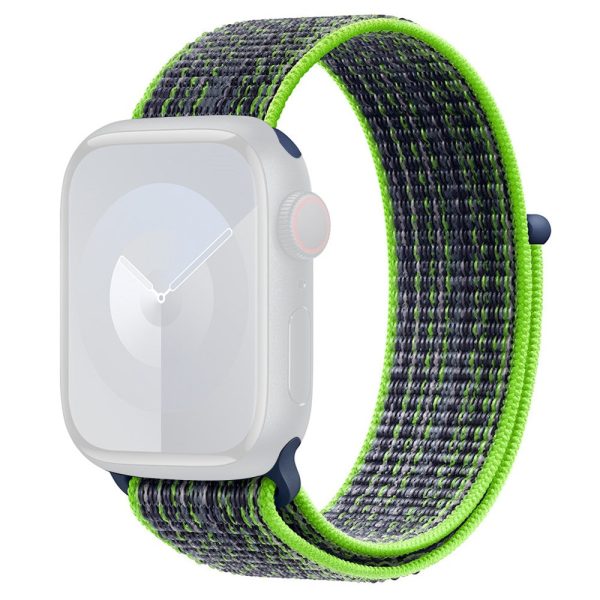 KALEBOL Apple Watch Series 49mm - 45mm - 44mm - 42mm Universal Nylon Watch Band - Bright Green+Blue Fashion