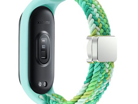 Xiaomi Mi Band 3   4   5   6   7 Braided Nylon Strap Magnetic Watch Band - Dazzle Green For Cheap