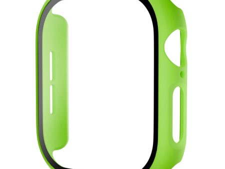 Apple Watch Series 10 46mm Protective Case All-Around Hard Bump Resistant Watch Cover with Tempered Glass Film - Fluorescent Green on Sale