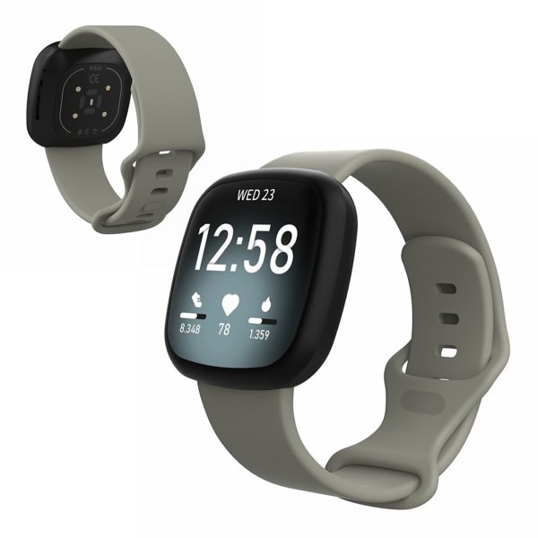 Fitbit Versa 3   Sense silicone watch band - Grey Size: S Online