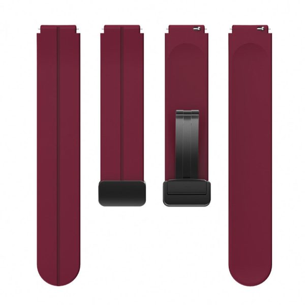 18mm Universal silicone strap with black buckle - Wine Red Online Hot Sale