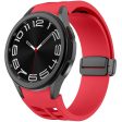 Samsung Galaxy Watch 20mm Watch Band Stylish Silicone Strap with Magnetic Folding Buckle - Red Online