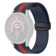 Samsung Galaxy Watch 5   4   3 dual color silicone watch strap black buckle - Midnight Blue   Red Sale