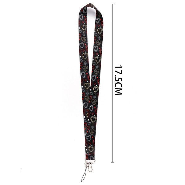 Universal heart shaped pattern phone lanyard - Colorful Hearts in White Cheap