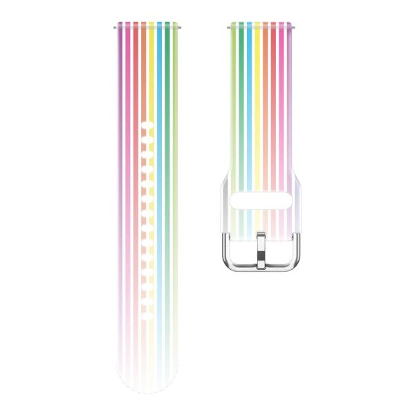 22mm Universal rainbow color silicone watch strap - Transparent Rainbow For Sale