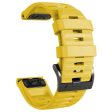 26mm simple stripe silicone strap with black buckle for Garmin watch - Yellow Online now