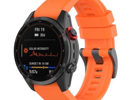 20mm Garmin Fenix 7S   Instinct 2S silicone watch strap with metal buckle - Orange Online now