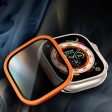 Apple Watch Ultra 49mm   Ultra 2 49mm Aluminum Alloy Watch Case with Anti-spy Tempered Glass Film - Orange Online Sale