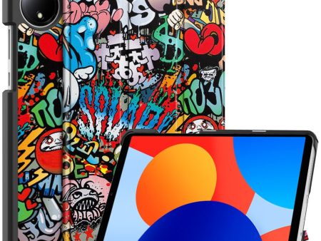 Xiaomi Redmi Pad SE Stand Case Pattern Print Leather Tablet Cover - Graffiti Online Sale