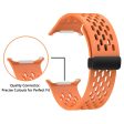 Samsung Galaxy Watch Ultra 47mm Silicone Watch Band Magnetic Folding Buckle Wrist Strap - Grey+Orange Cheap