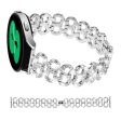 20mm Samsung Galaxy Watch 5   4 rhinestone décor metal strap - Silver Sale