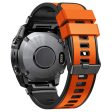 KALEBOL KLB-SSGJ-001 Garmin Fenix 7X   7X Pro Silicone Watch Band 26mm Strap Dual Color - Orange+Black Online