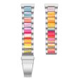 20mm Universal stylish three bead resin stainless steel watch strap - Silver   Rainbow Supply