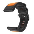 22mm dual color watch strap for Garmin watch - Orange   Black For Discount