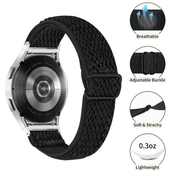 Samsung Galaxy Watch 5   5 Pro   4 nylon watch strap - Black Sale