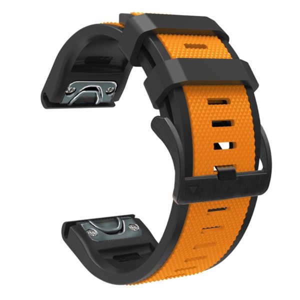 22mm dual color watch strap for Garmin watch - Orange   Black For Discount