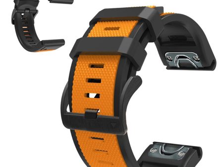 22mm dual color watch strap for Garmin watch - Orange   Black For Discount