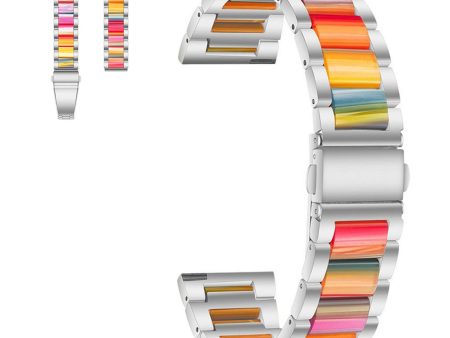 20mm Universal stylish three bead resin stainless steel watch strap - Silver   Rainbow Supply