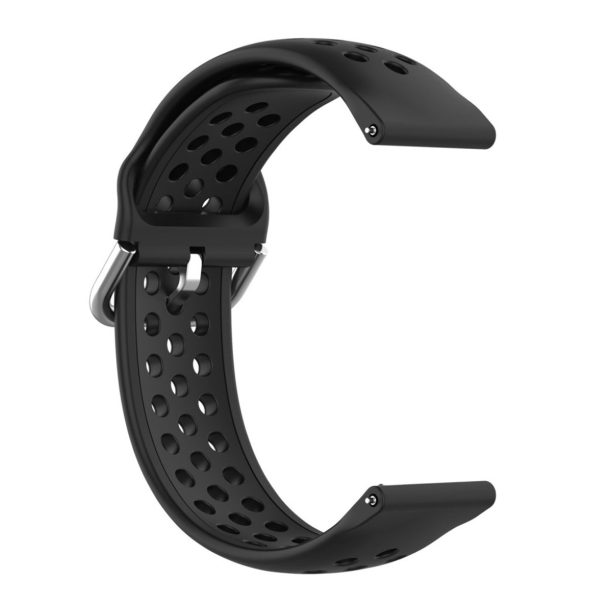 22mm Universal air hole style silicone watch strap - Black Online Sale