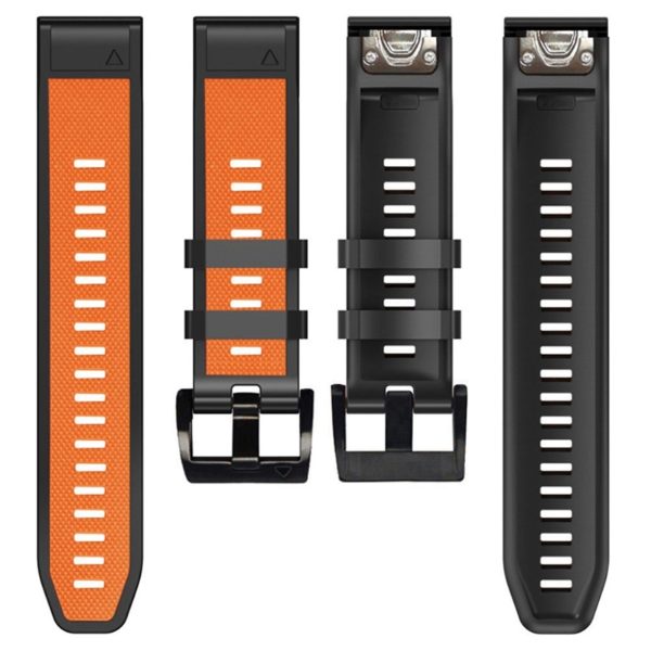 22mm dual color watch strap for Garmin watch - Orange   Black For Discount