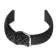 22mm Universal air hole style silicone watch strap - Black Online Sale