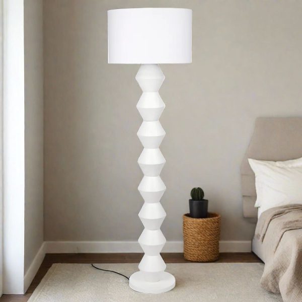 Abstract Floor Lamp in White on Sale