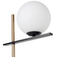 Ariz Marble Floor Lamp in Black and Brass with White Shade Sale