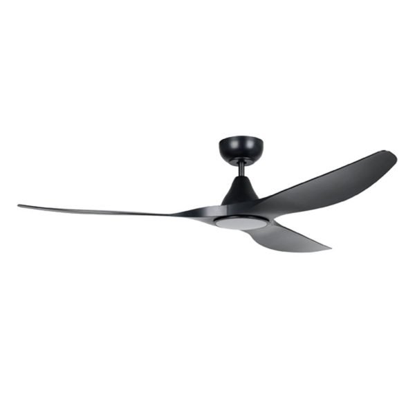 60  Surf DC Ceiling Fan and CCT Light 20w in White, Black, Oak White or Teak Black Online