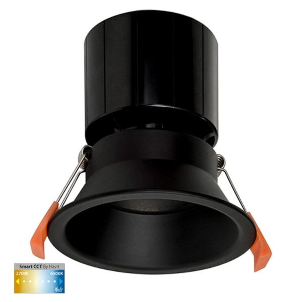 90mm Prime Deep Wifi LED Downlight 12w Black, White CCT CRI 90+ HV5514CCT Havit Lighting Supply