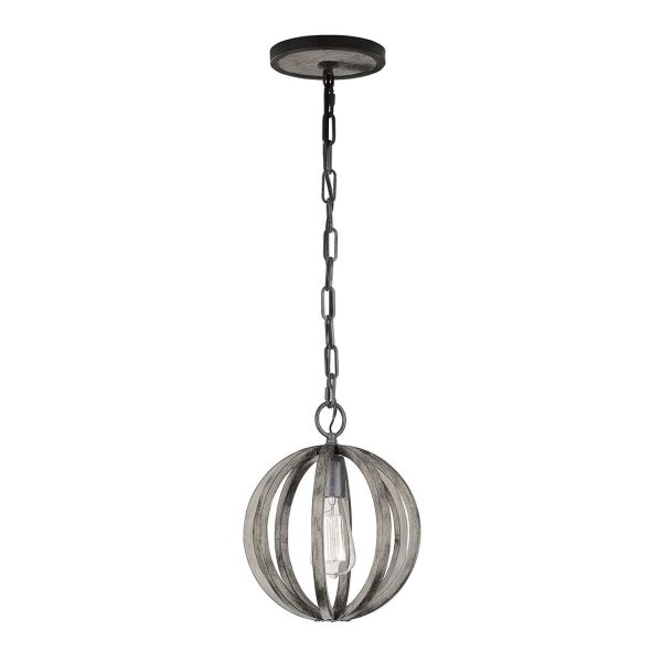 CLEARANCE Allier Pendant Ligh Weather Oak Wood Elstead Lighting - ELS.FE ALLIER P WW Discount