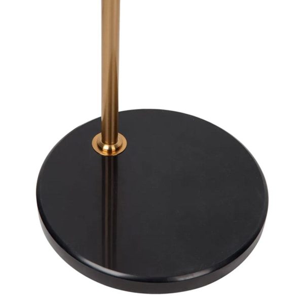 Ariz Marble Table Lamp Black and Brass with White Shade 12359 For Sale