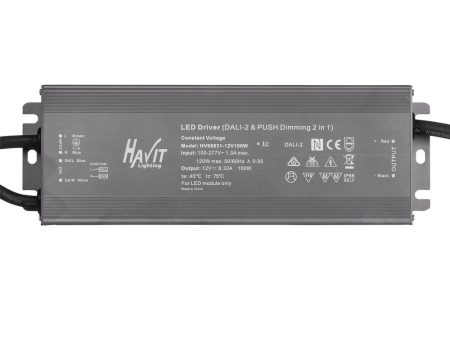 100w Dali + Push Dim LED Driver 12v or 24v DC in Anodised Grey Havit Lighting - HV96631-12V100W, HV96631-24V100W Hot on Sale