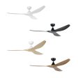 60  Surf DC Ceiling Fan in White, Black, Oak White or Teak Black For Cheap