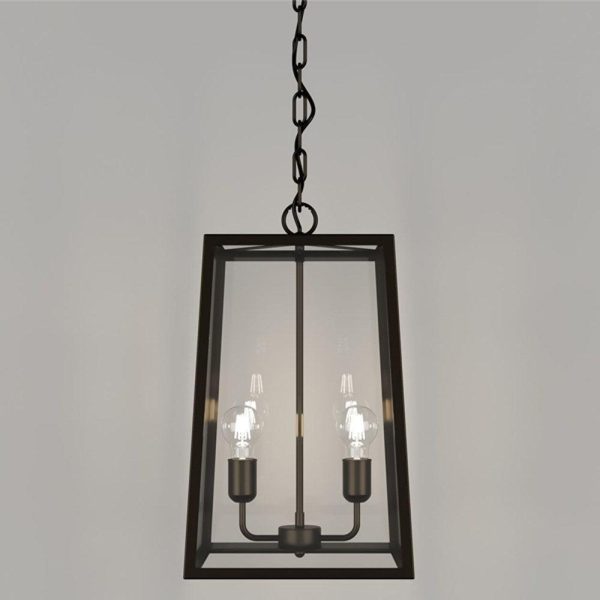 Dover Lantern Pendant Light 2Lt in Old Bronze with Clear or Frosted Glass Online