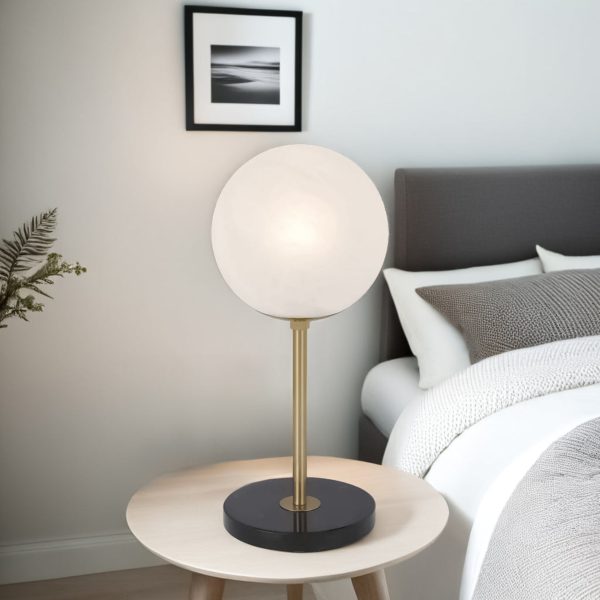 Oliana 25 Table Lamp Antique Gold and Alabastro Glass OLIANA TL25-AGMB Telbix Lighting Fashion