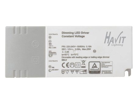 25w Indoor LED Driver Triac Dimmable in 12v or 24v Havit Lighting -  HV9668-12V25W, HV9668-24V25W For Discount