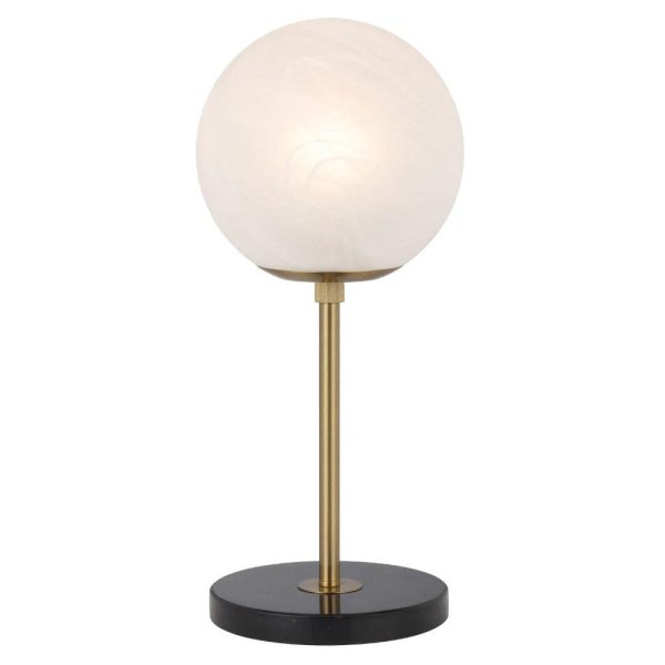 Oliana 25 Table Lamp Antique Gold and Alabastro Glass OLIANA TL25-AGMB Telbix Lighting Fashion