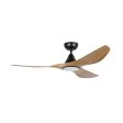 52  Surf DC Ceiling Fan and CCT Light 20w in White, Black, Oak White or Teak Black Sale