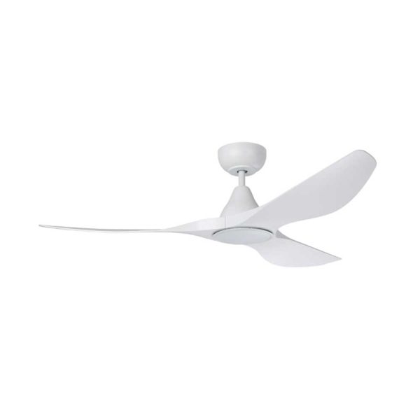 52  Surf DC Ceiling Fan and CCT Light 20w in White, Black, Oak White or Teak Black Sale