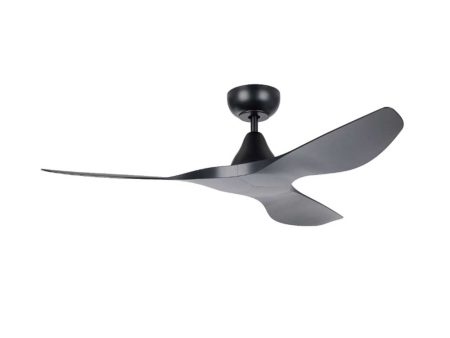 48  Surf DC Ceiling Fan in White, Black, Oak White or Teak Black For Discount