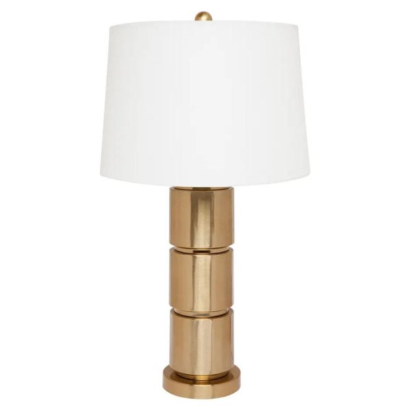 Brixton Table Lamp Gold and White 13325 Hot on Sale