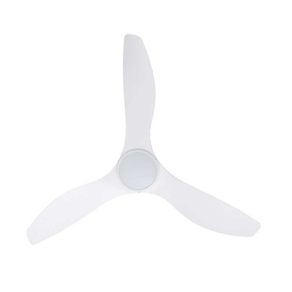 52  Surf DC Ceiling Fan and CCT Light 20w in White, Black, Oak White or Teak Black Sale