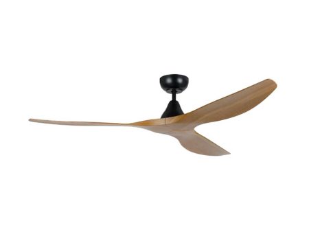 60  Surf DC Ceiling Fan in White, Black, Oak White or Teak Black For Cheap