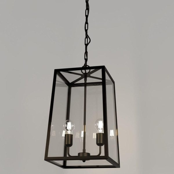 Dover Lantern Pendant Light 2Lt in Old Bronze with Clear or Frosted Glass Online