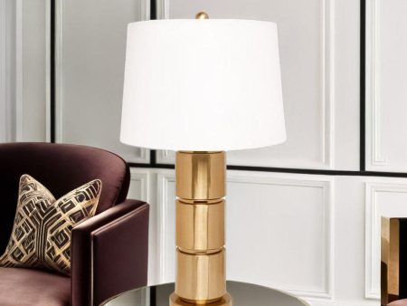 Brixton Table Lamp Gold and White 13325 Hot on Sale