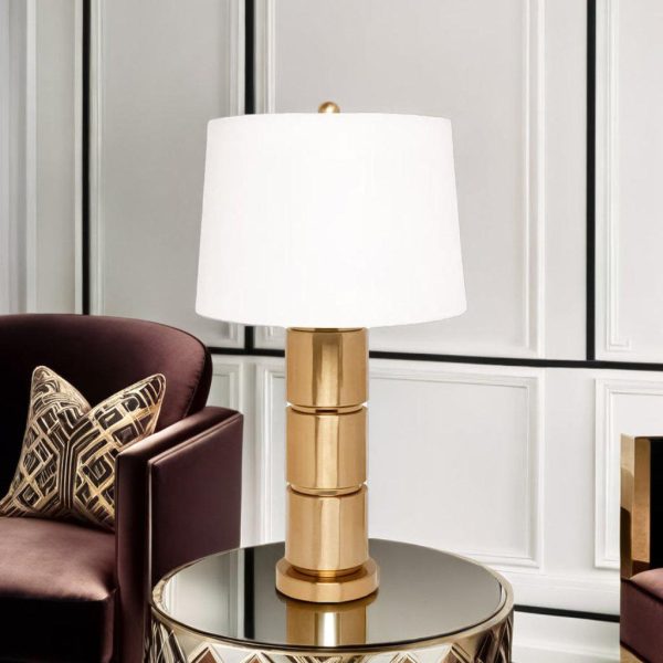 Brixton Table Lamp Gold and White 13325 Hot on Sale