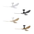 52  Surf DC Ceiling Fan and CCT Light 20w in White, Black, Oak White or Teak Black Sale