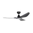 52  Surf DC Ceiling Fan and CCT Light 20w in White, Black, Oak White or Teak Black Sale